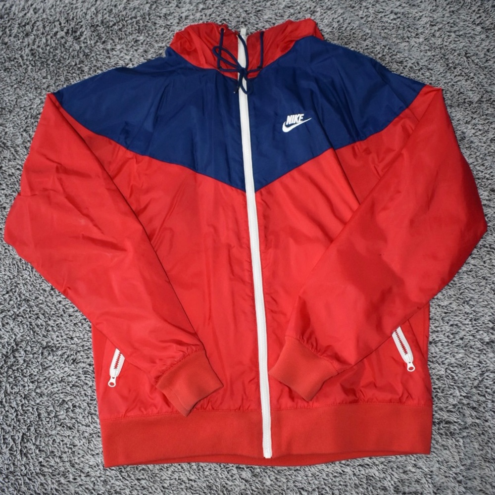 Nike Red & Blue Contrast Nylon WindBreaker